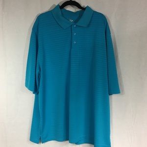 Beverly Hills Polo Club teal blue 3XL polo shirt 3 button closure collared